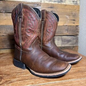 ARIAT BOYS' QUICKDRAW WESTERN BOOTS - SQUARE TOE size 2.5